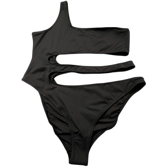 SKIMS Swim One Shoulder Monokini Onyx 4X - Picture 2 of 12
